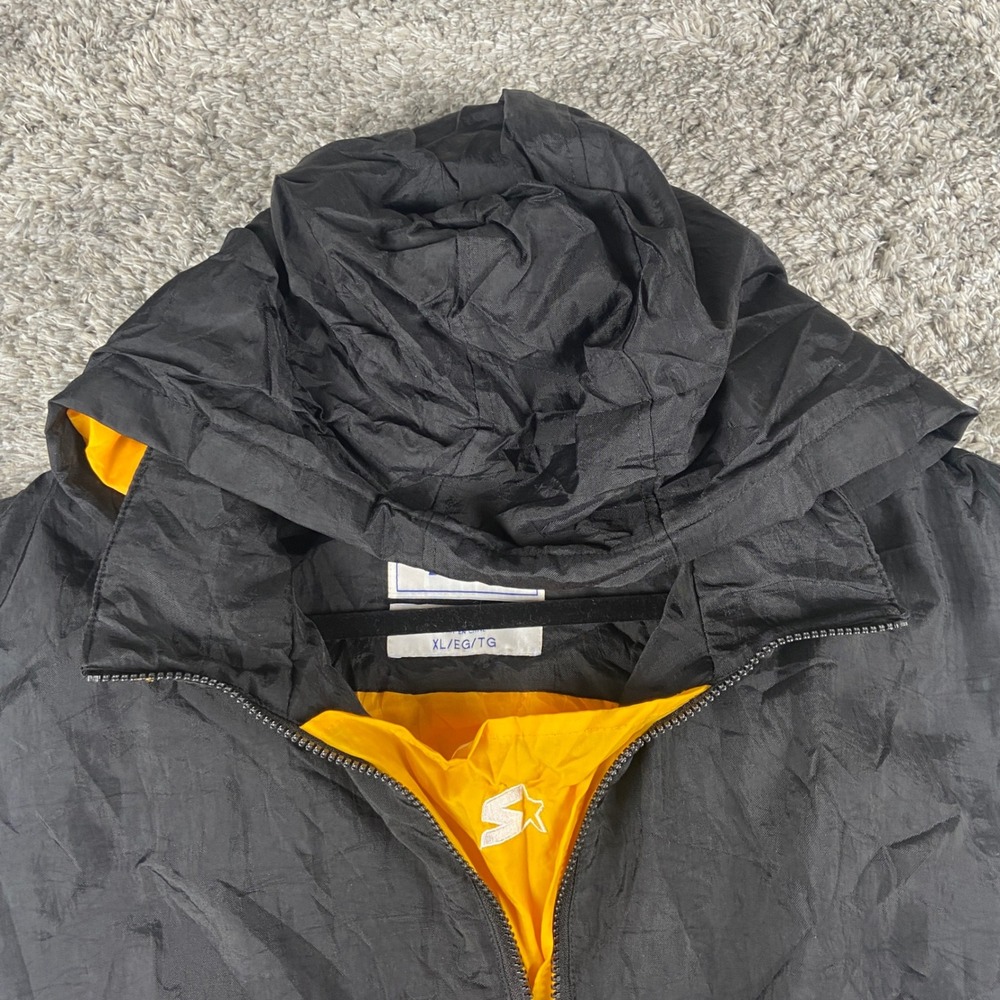 Vintage Starter Pittsburgh Steelers Windbreaker Men XL Black NFL Anorak Jacket - Picture 3 of 12